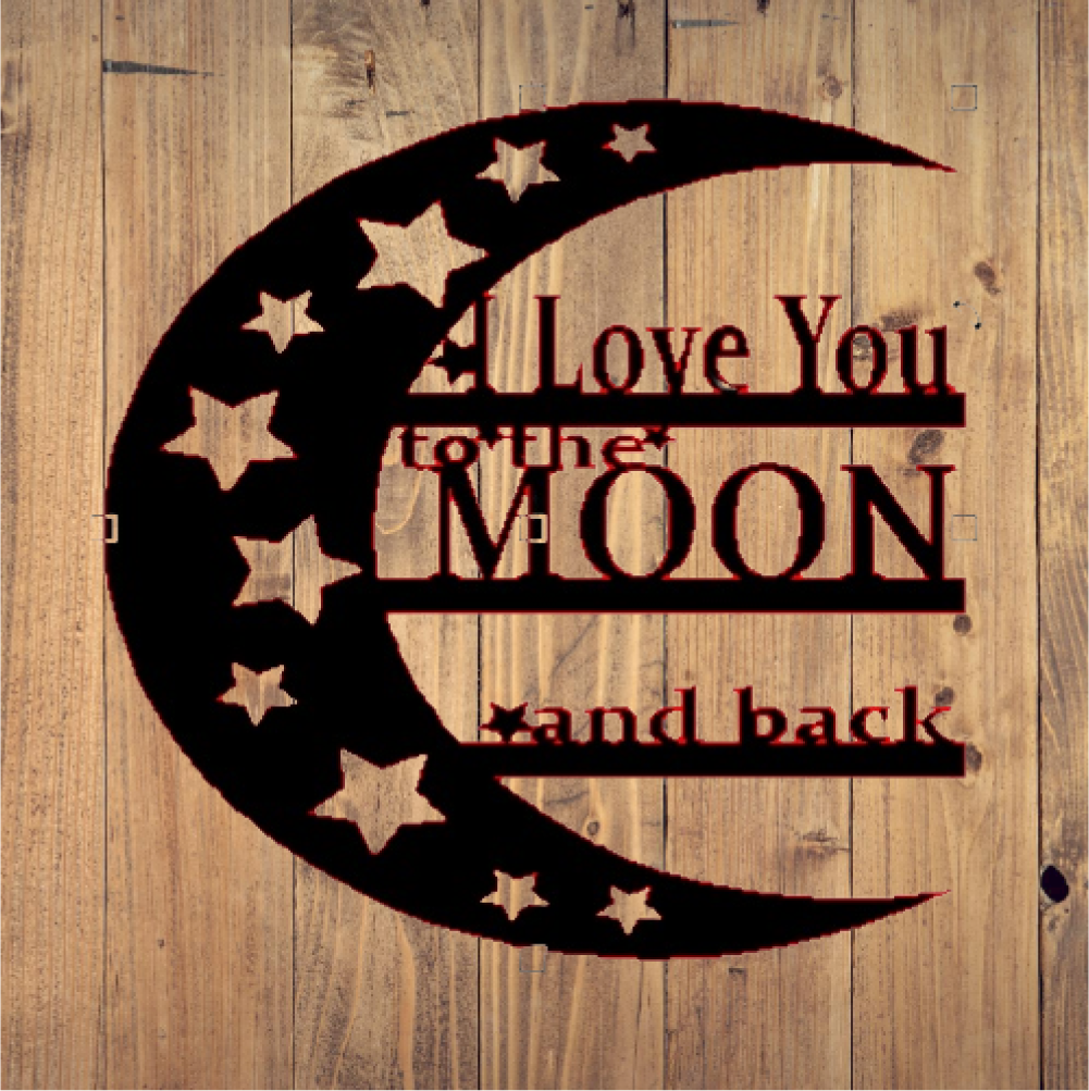I love you to the moon and back - Small - Cutting Edge Design LLC
