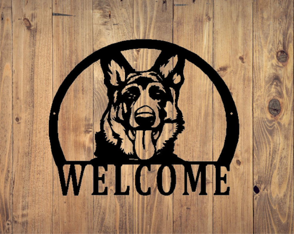 German Shepherd Welcome - Cutting Edge Design LLC